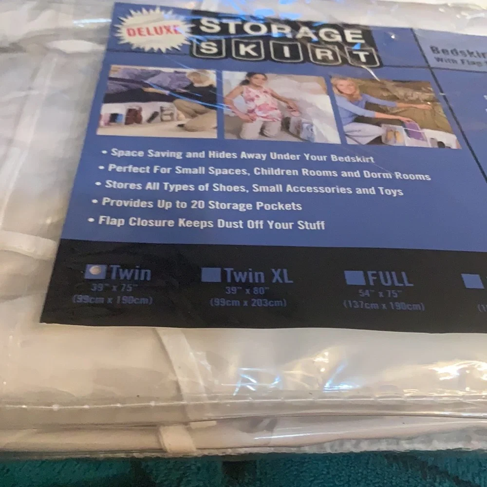 “As seen on TV” Deluxe storage skirt Bedskirt with flap pockets Organizer‎